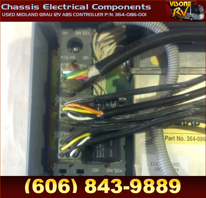 RV Chassis Parts USED MIDLAND GRAU 12V ABS CONTROLLER P/N 364086001
