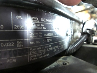 CUMMINS DIESEL ENGINE 8.3L 350HP FOR SALE - LOW MILES 