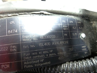 USED CUMMINS ISL400 ENGINE FOR SALE 8.8L 2003 LOW MILES 