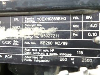 USED 1999 CUMMINS ISB 5.9 260HP DIESEL ENGINE FOR SALE 