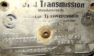 ALLISON AUTOMATIC TRANSMISSION | USED ALLISON 4060R AUTOMATIC TRANSMISSION FOR SALE 