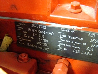 USED CUMMINS ENGINES FOR SALE | 2008 CUMMINS DIESEL ISM 500 FOR SALE