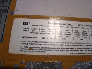 USED CATERPILLAR 3126 ENGINES FOR SALE | 7.2L 330HP FOR SALE SERIAL NUMBER HEP