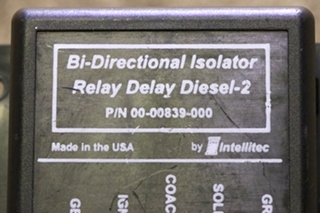 USED MOTORHOME BI-DIRECTIONAL ISOLATOR RELAY DELAY DIESEL 2 00-00839-000 FOR SALE