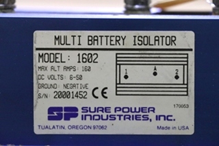 USED RV 1602 SURE POWER MULTI BATTERY ISOLATOR FOR SALE