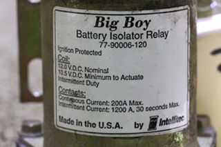 USED BIG BOY BATTERY ISOLATOR RELAY 77-90006-120 RV/MOTORHOME PARTS FOR SALE