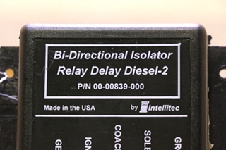 USED 00-00839-000 INTELLITEC BI-DIRECTIONAL ISOLATOR RELAY DELAY DIESEL - 2 RV PARTS FOR SALE