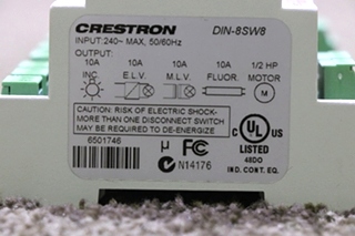 USED RV/MOTORHOME CRESTRON HIGH-VOLTAGE SWITCHING MODULE DIN-8SW8 FOR SALE