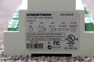 USED DIN-8SW8 CRESTRON HIGH-VOLTAGE SWITCHING MODULE RV PARTS FOR SALE