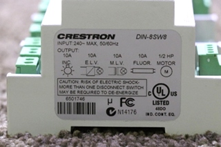 USED CRESTRON DIN-8SW8 HIGH-VOLTAGE SWITCHING MODULE MOTORHOME PARTS FOR SALE