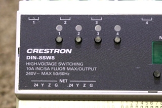 USED CRESTRON HIGH-VOLTAGE SWITCHING MODULE DIN-8SW8 RV/MOTORHOME PARTS FOR SALE